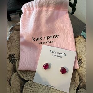 SALE! kate spade Gold & Fuchsia Crystal Stud Earrings